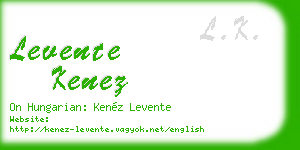 levente kenez business card